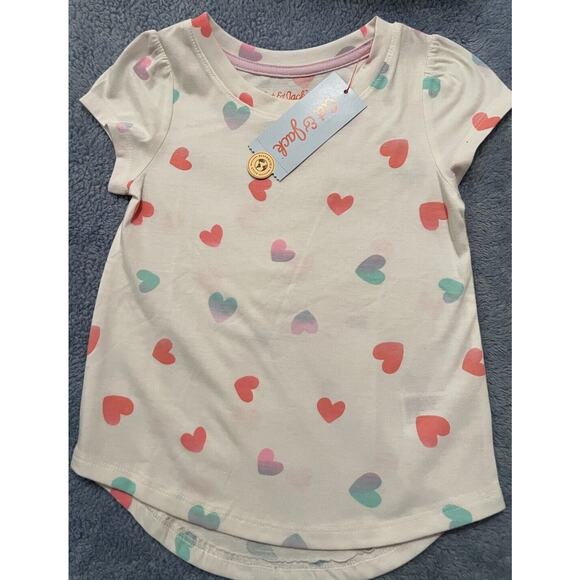 Cat & Jack Size 3T Denim Easy On & Off Shorts With Heart T-Shirt. New T2 - Picture 4 of 11